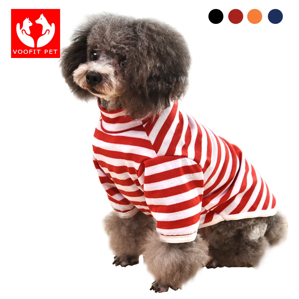 

Dog Clothes Soft T-shirt Thin Vest Striped Round Neck T-shirt For Small And Medium Dogs Pet Puppy Vest T-shirt blank dog shirts