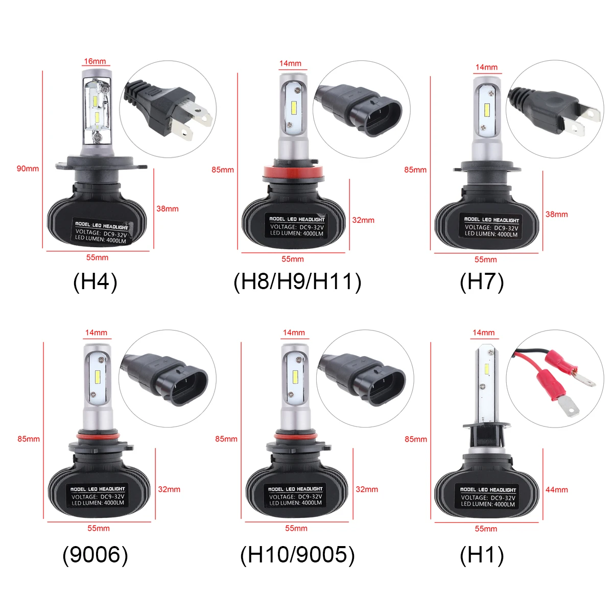 Автомобильные фары 2 шт./лот H4/H1/ H7 S1 50 Вт 8000LM 6000 К CSP Светодиодные комплект