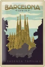Жестяной знак Декор город Испания Барселона Sagrada семейство