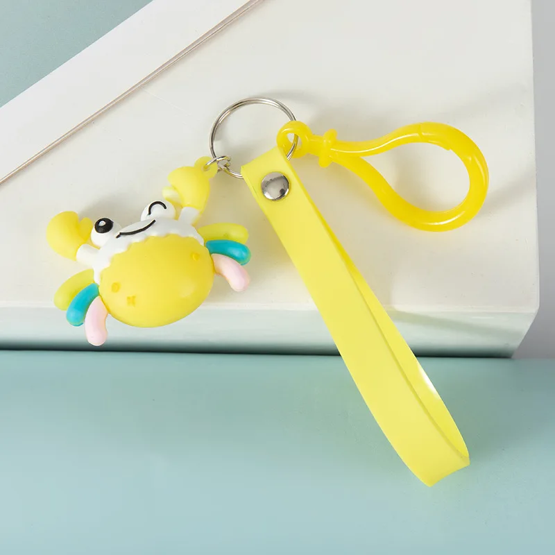 Креативный милый мультяшный краб брелок Подвеска стерео сумка автомобильный