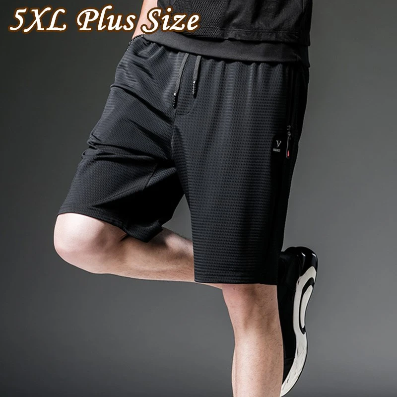 Летние сетчатые быстросохнущие пляжные шорты из ледяного шелка 5XL мужские тонкие