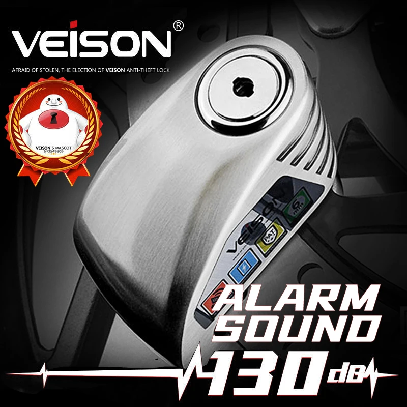 VEISON 130 дБ мотоциклетный замок водонепроницаемая мотоциклетная сигнализация