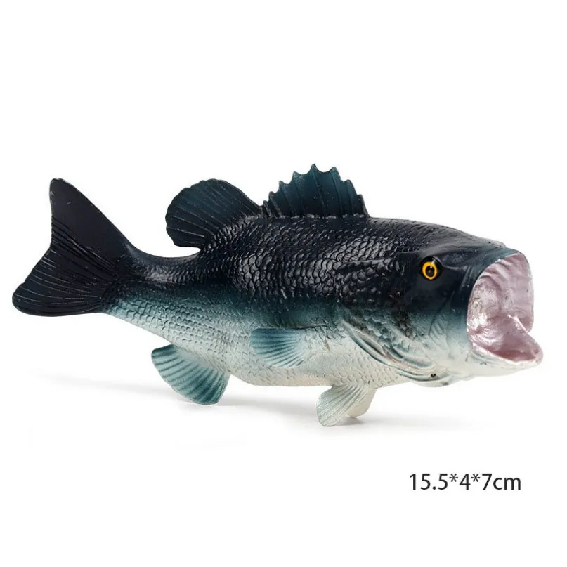 blue bigmouth bass Модель осьминога, Акула, парусник, модель осьминога, фигурка морской жизни, образовательная фигура, океан, с животными из ПВХ, игрушка для детей, Детский декор, подарок - Цвет: blue bigmouth bass