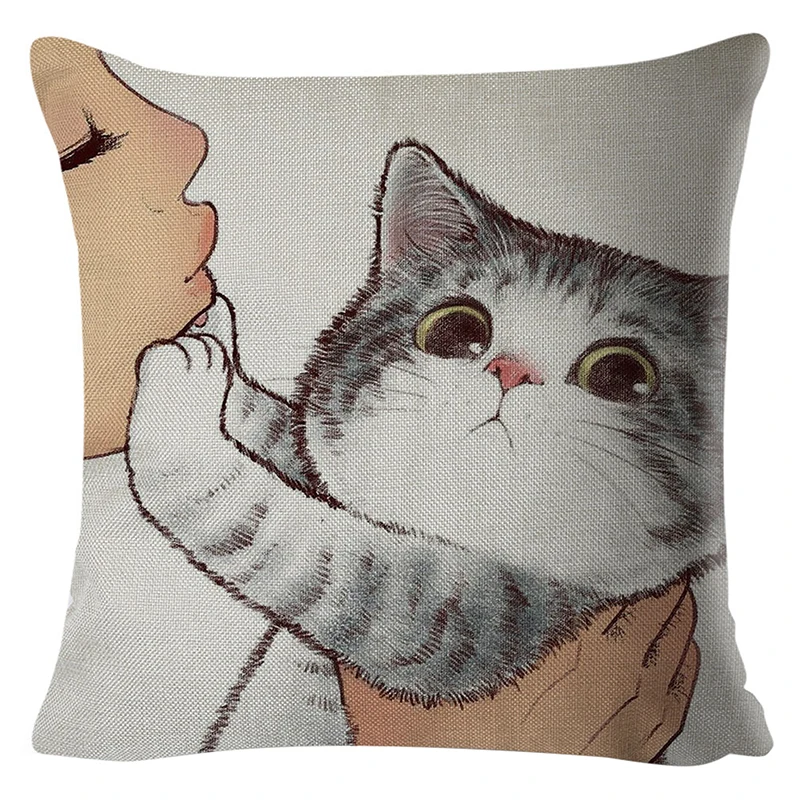 

Cat Creative Fashion Geometry Single-sided Polyester Pillow Covers Decorative Household Supplies 45*45cm Cushion Cover