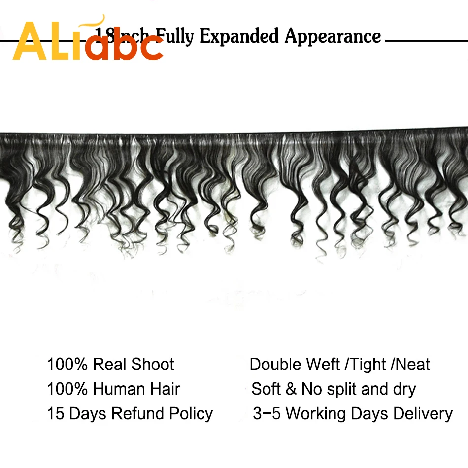Aliabc бразильские свободные волнистые волосы пучки человеческих волос