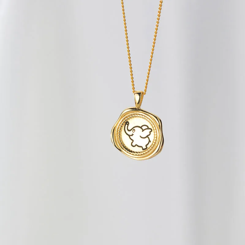 ModaOne Роскошные винтажные трендовые маленькие слоны золотого цвета цепочка для