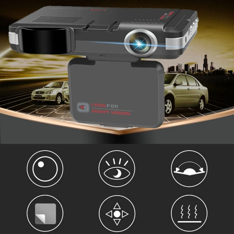 

VG1 Car DVR Recorder with Holder 140 Wide Angle Video Recorder Data Recorder G-sensor Camera Flow Radars Detector T3EF