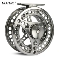 goture 34 56 78 910 wt fly fishing reel cnc machine cut large arbor die casting aluminum fly reel with bag