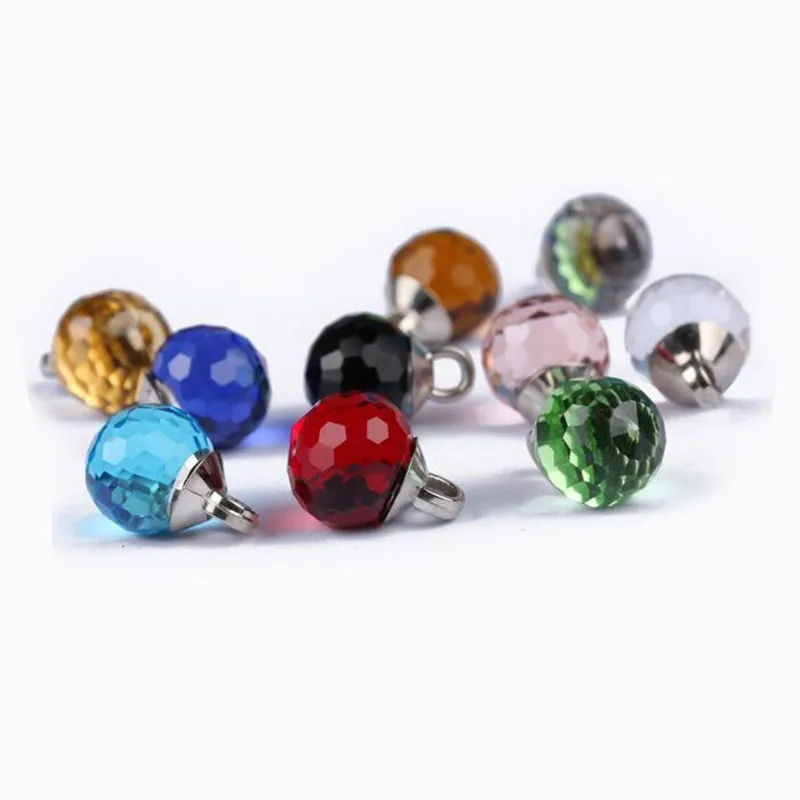 Круглые Хрустальные алмазные пряжки 5 шт. 10 мм цветные прозрачные стеклянные