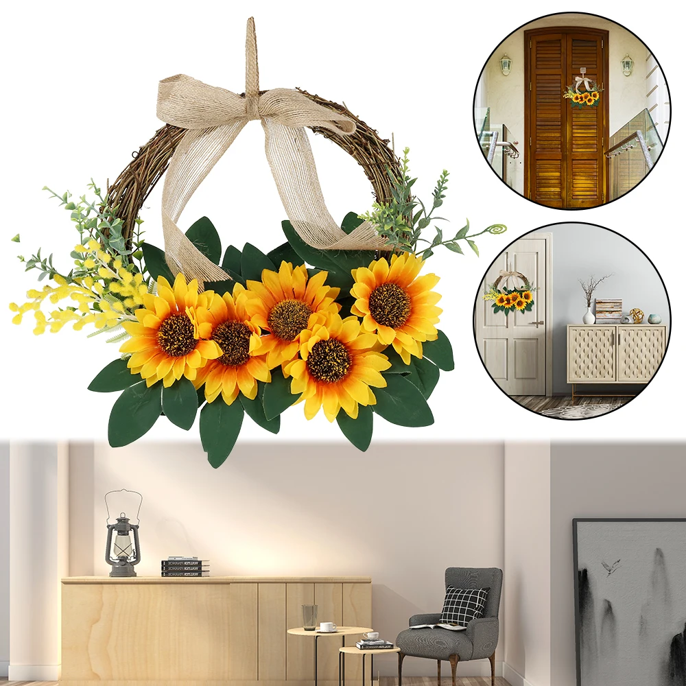 

Искусственная фотография, 26 см, летняя фотография передней двери, венок «сделай сам», подвесной венок, ремесло, украшение для вечерние ринки...