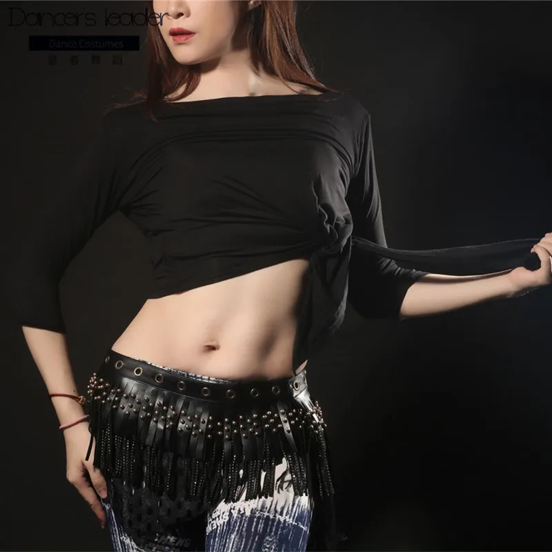 

2020 new autumn belly dance costume modal cotton three-quarter-sleeved shirt classical dance modern dance is thin and wild