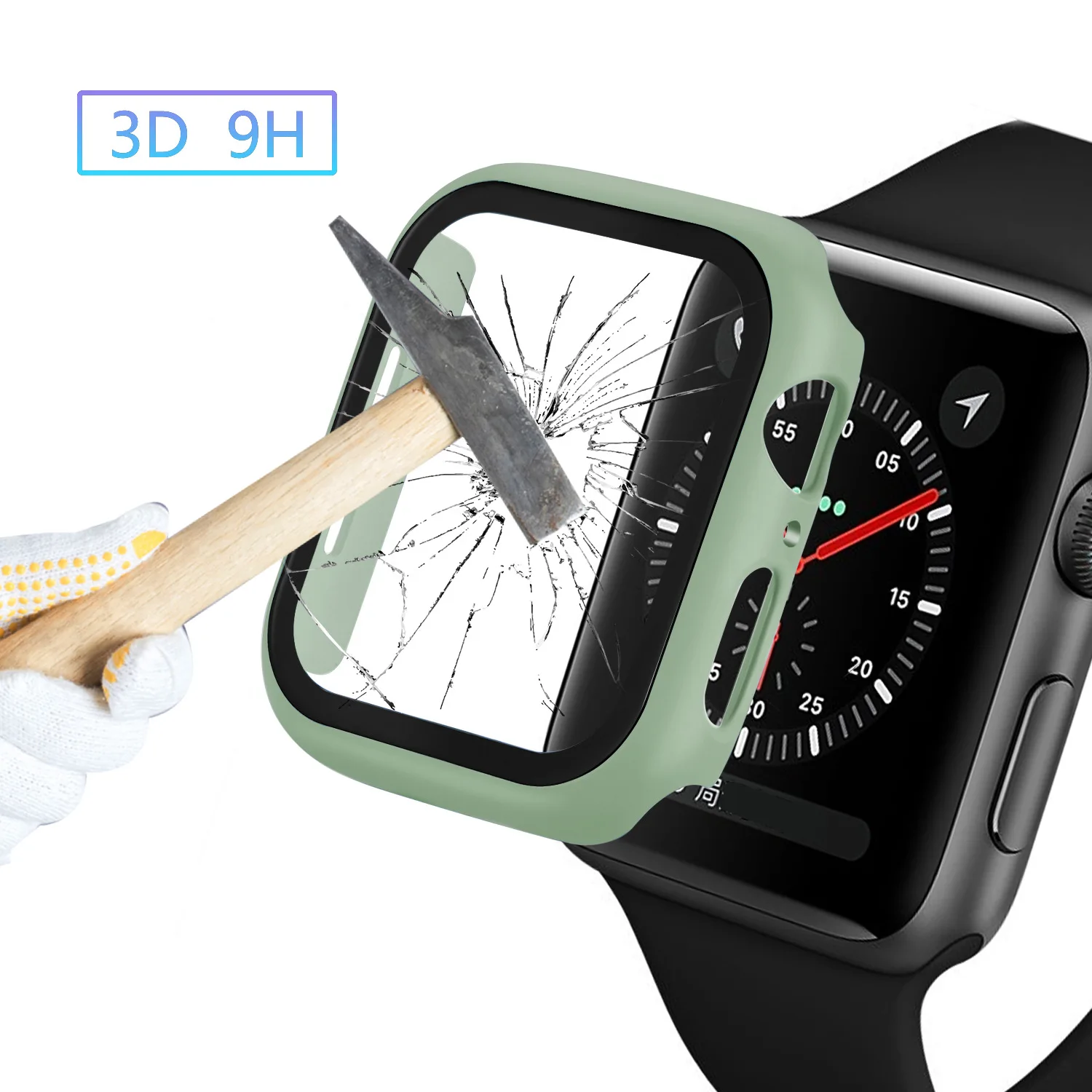 

Apple Watch Case SE 6 40MM42MM Silicone Glass Screen Protector For Sports iWatch Series 5 4 38MM44MM 360 Ultra-Thin Cover Shell