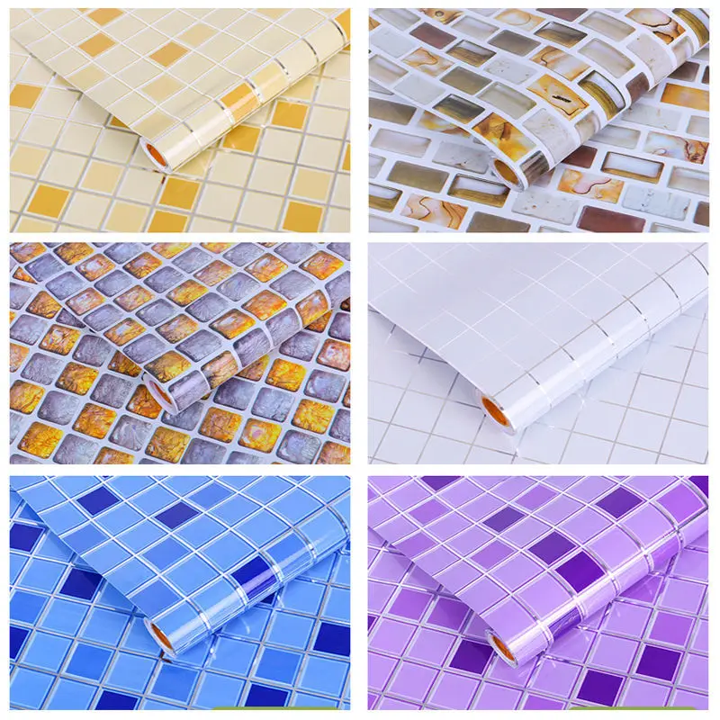 

Thickened Self Adhesive Aluminum Foil Kitchen Fume Wallpaper Waterproof and High Temperature Resistant Marble Tiles Wall Sticker