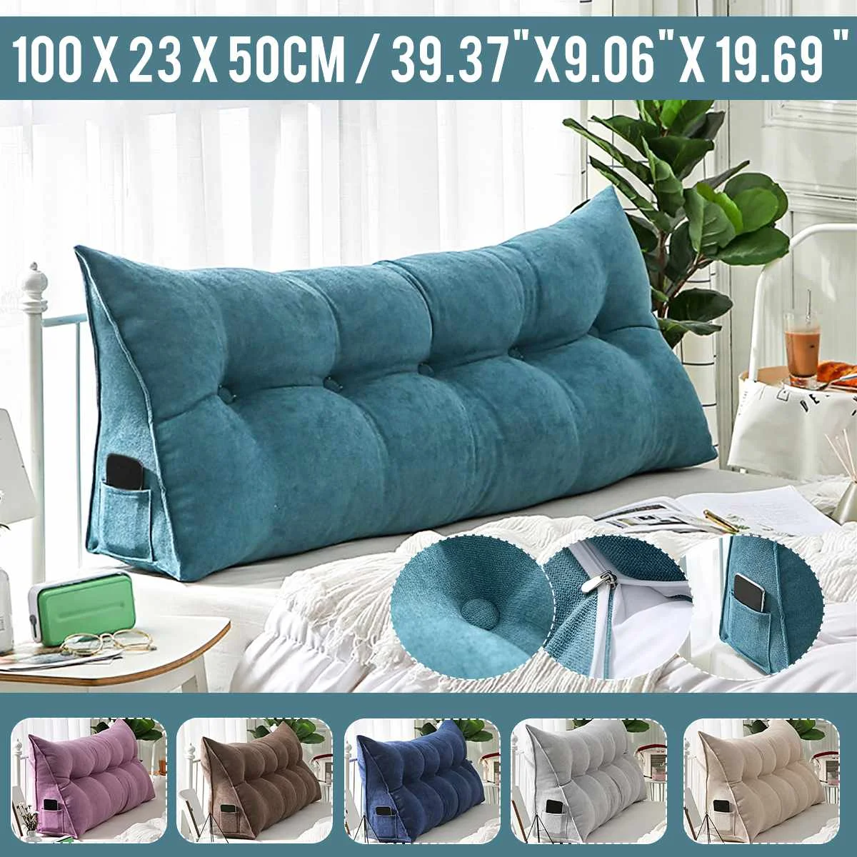 

100*23*50cmTriangle диванная подушка задней части спинка кровати кресло подушка растянуть поясничного надувной матрас коврик для гостиной домашний...