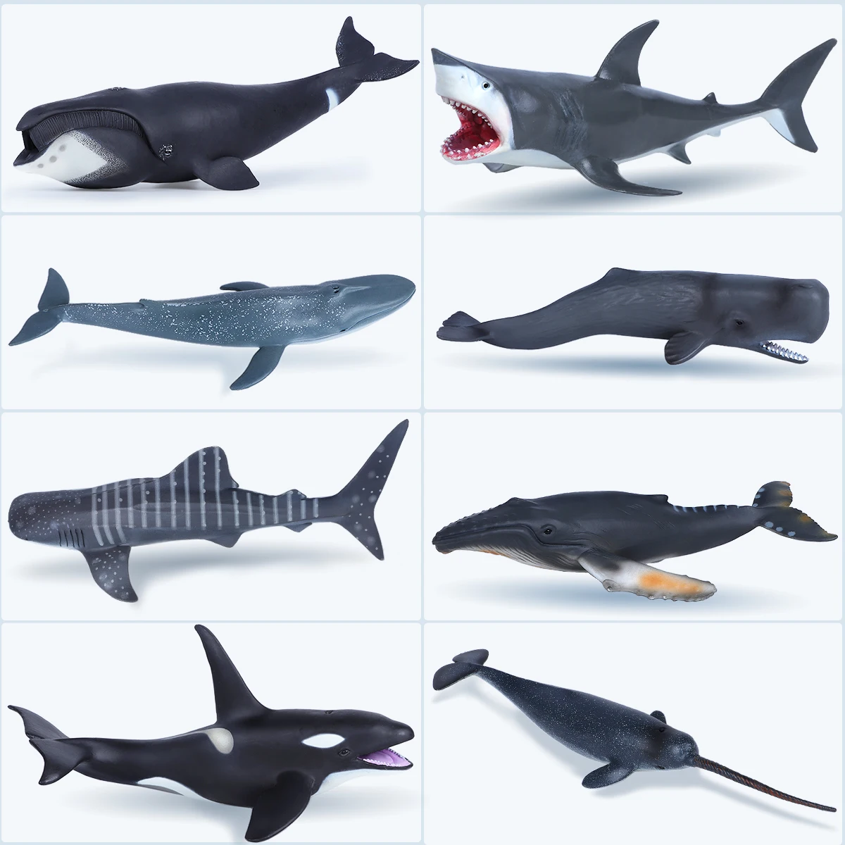 

Simulation Marine Life Shark Toy Whale Animal Model Bowhead Whale Blue Whale Great White Shark Children's Cognitive Gift