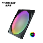 Phanteks 140 мм 5 в 3-контактный ABS галогенный цветной яркий светодиодный Радужный цвет диафрагма вентилятора совместима с 14 см вентиляторомсинхронной материнской платой