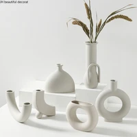 nordic geometric vase ceramic hydroponic vase ornaments flower arrangement accessories modern living room home decoration
