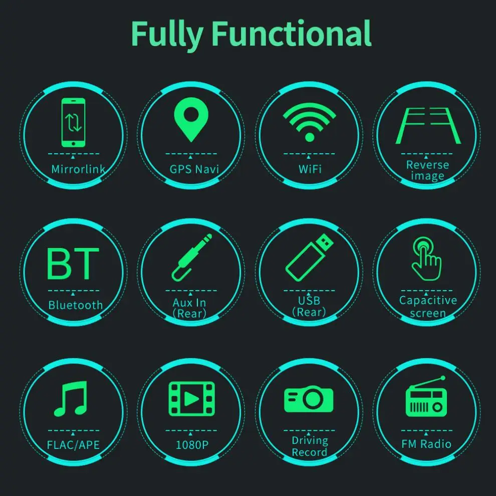 Автомобильный MP5 плеер 2 DIN 9 дюймов четырехъядерный процессор Android 8 1 GPS Navi