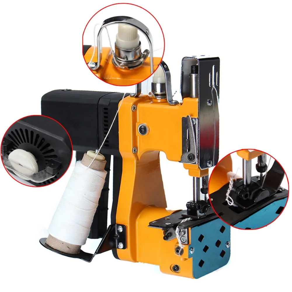 220V electric overlock sewing machine portable automatic packaging home textile industry woven bag sealing | Дом и сад