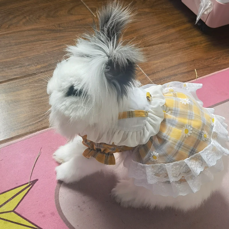 

Pet Dog Cat Rabbit Cotton Bud Silk Skirt Lace Dress