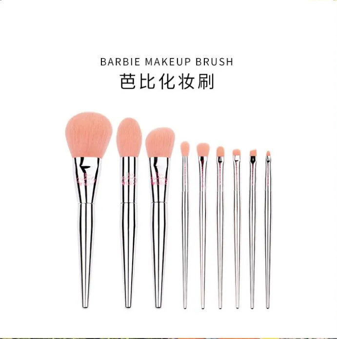 Brochas Maquillaje 9 шт. розовые кисти для макияжа основа Косметическая кисть бровей Тени
