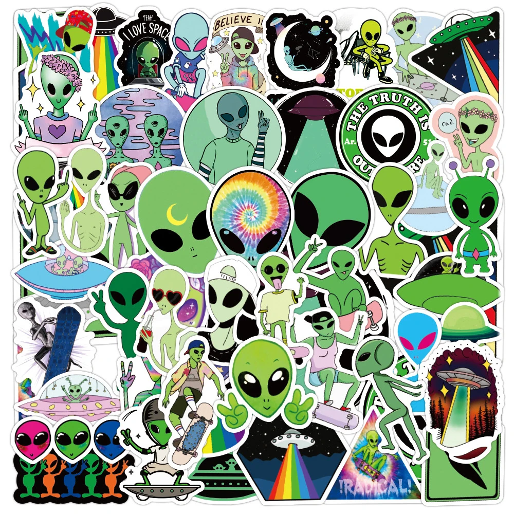 50 шт. новинка аниме инопланетяне граффити наклейки для детей игрушка ET UFO