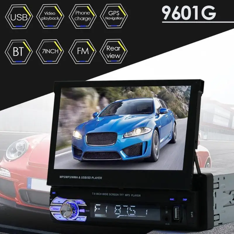 SWM 9601G 7 дюймовый автомобильный стерео gps навигации Bluetooth разъём подачи внешнего