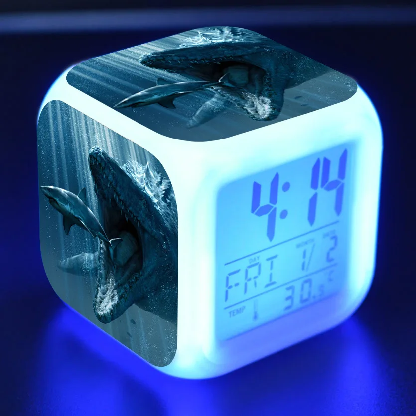 Мир Юрского периода мультфильм детский будильник игрушки Led Reloj Despertador цифровые