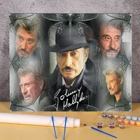 johnny hallyday paint by numbers set acrylic paints 5070 oil painting wall paintings crafts adults wall art drawing