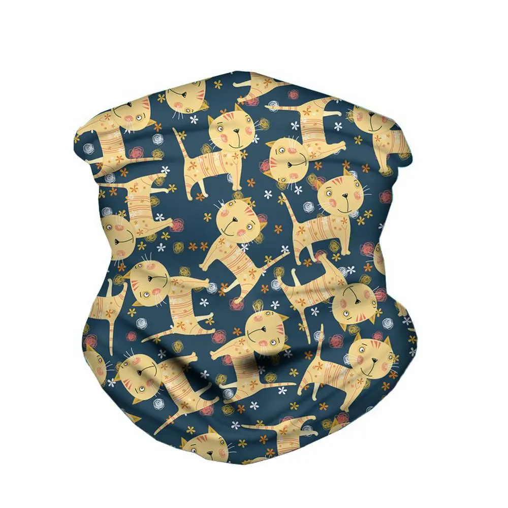 HYCOOL женский и мужской шарф с милым мультяшным животным забавный кот рыбка узор