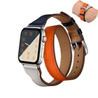 Кожаный ремешок для Apple Watch 44 мм 40 мм 45 мм 41 мм 42 мм 38 мм Iwatch двойной тур браслет на запястье apple watch 3 4 5 6 se 7