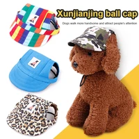 dog hat with ear holes summer canvas baseball cap for small pet dog outdoor accessories hiking pet products sun hat for dogs