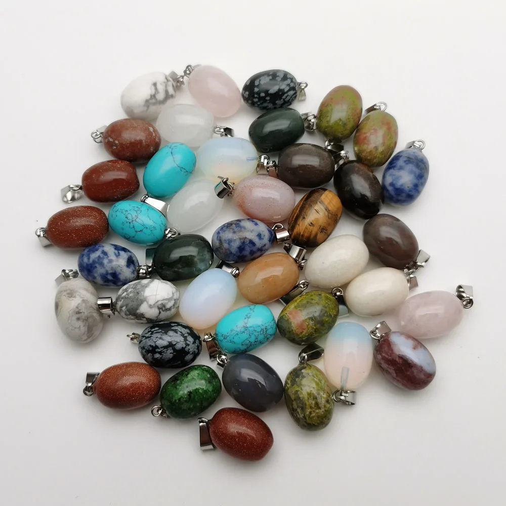 

Подвески и ожерелья в форме бочонка из натурального камня для изготовления ювелирных изделий Модные Смешанные Подвески 50 шт./лот Бесплатна...