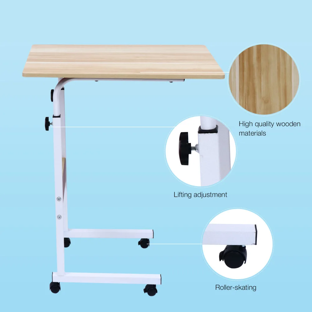 

Height Adjustable Laptop Bed Wooden Lifting Laptop Table Bedside Computer Table