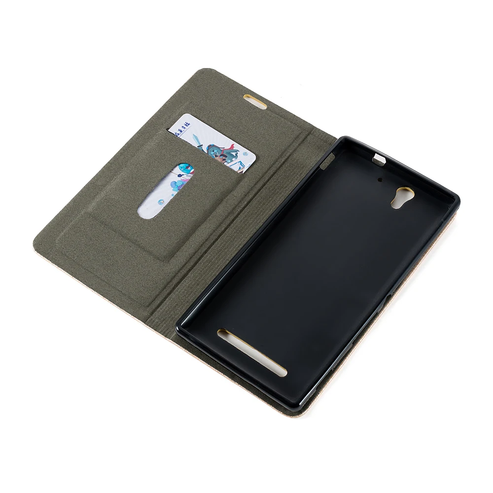 Флип чехол для Sony Xperia C3 кожаный телефона силиконовая задняя крышка Dual D2502 D2533