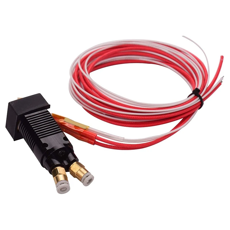 2 в 1 из двойной Цвет металлические Hotend экструдер комплект с кабелем 0 4 мм латунная