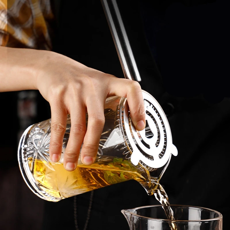 

justdolife Crystal Creative Glass Coffee Tea Cocktail Mixing Glass Professional Bar Mixing Pitcher Bartender Beaker
