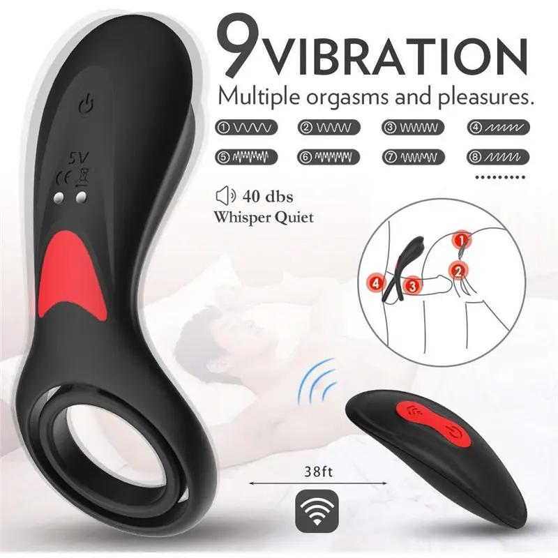 Силиконовый Вибрирующий петух кольцо кольцо-вибратор на пенис растягивающийся