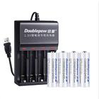 4 шт. оригинальные перезаряжаемые батареи 1,5 в AA МВтч перезаряжаемая литиевая батарея большой емкости + интеллектуальное зарядное устройство с 4 слотами USB