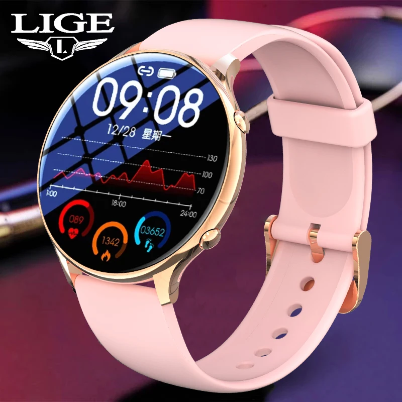 

LIGE Smart Watch Women Sports Fitness Tracker Watch Ladies Real-time Temperature Measurement Women's Smartwatch For iOS Android