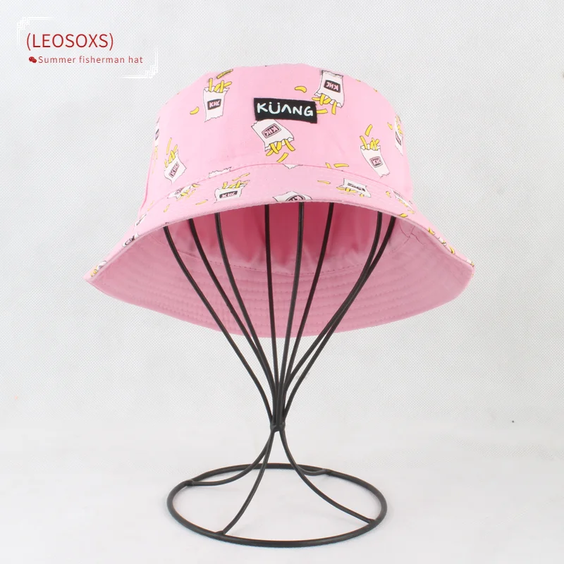 

(LEOSOXS) 2021Panama Bucket Hat Men Women Summer Bucket Cap Banana Print Yellow Hat Bob Hat Hip Hop Gorros Fishing Fisherman Hat