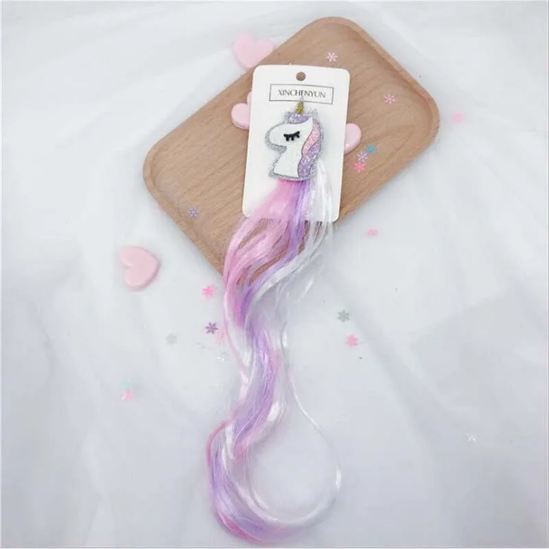 Аксессуары для волос Красочные заколки с единорогом девочек радужные блестящие