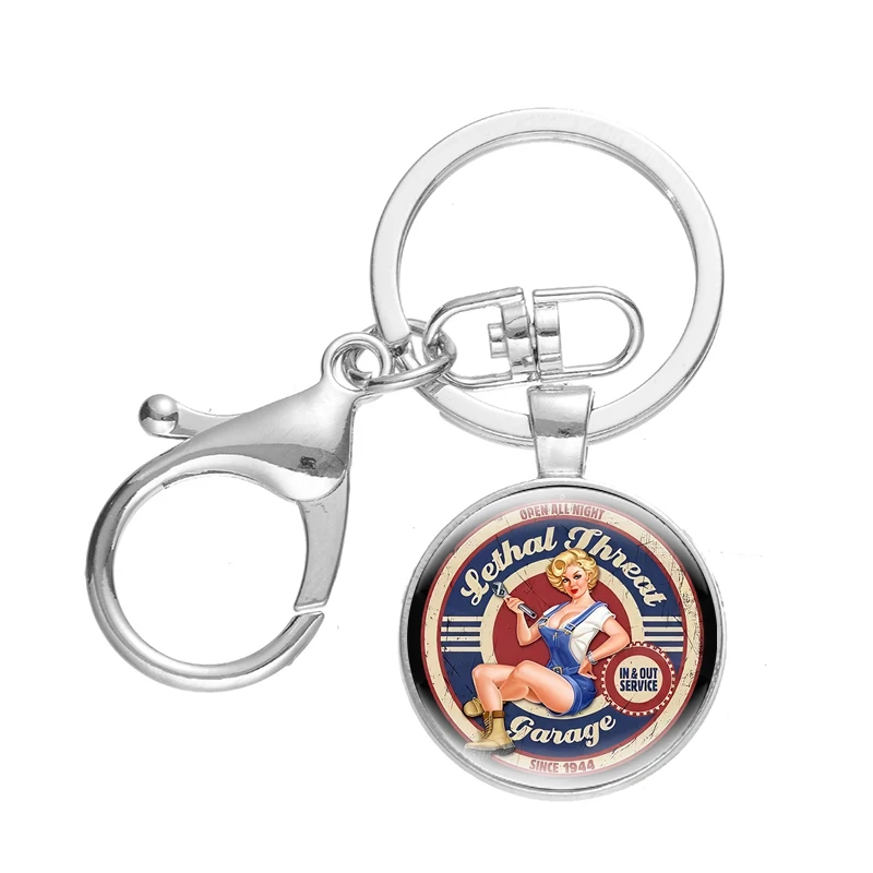 Брелок для ключей женщин и мужчин модная пикантная девушка на мотоцикле RT66 с