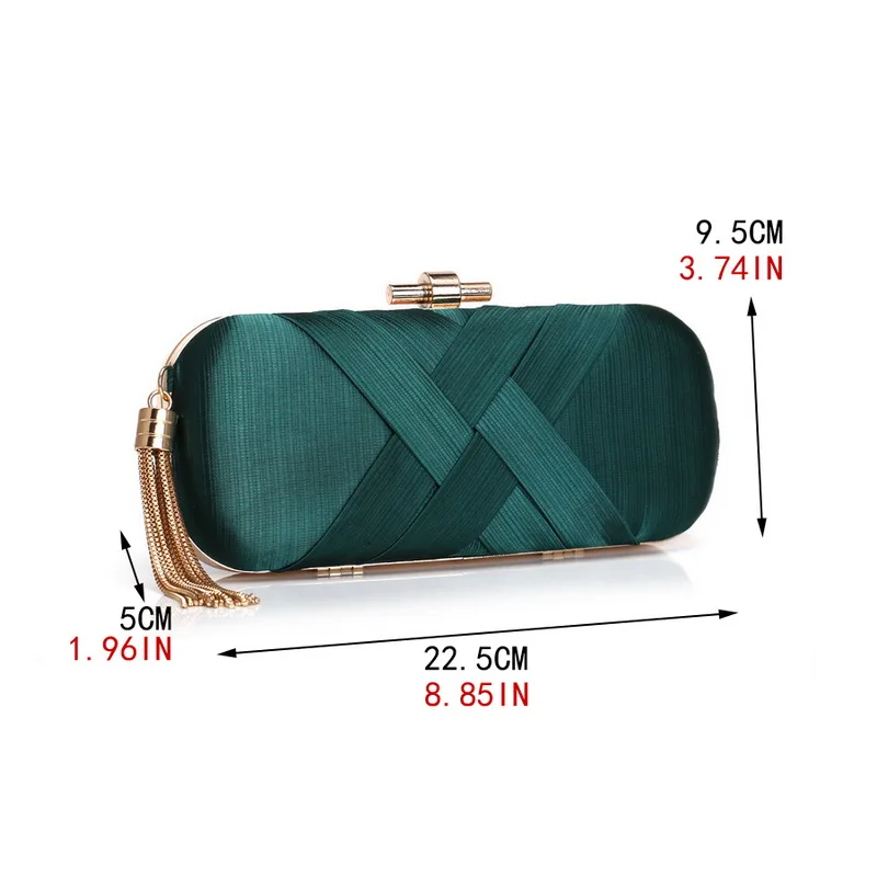 

SEKUSA fashion women evening bags tassel ladies clutch purse shoulder chain wedding party handbags bags