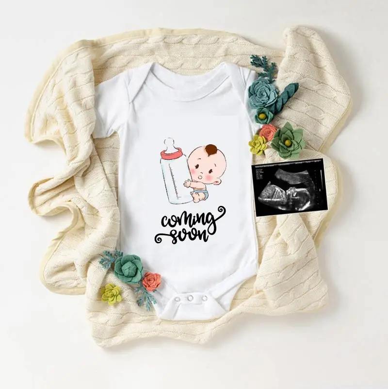 

Coming Soon Newborn Baby Bodyusit Boutique Clothing Custom Logo Solid Color One-piece Romper Baby Boy Girl Short Romper