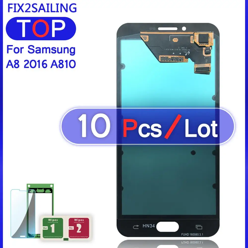 ЖК-дисплей AMOLED для Samsung Galaxy A8 2016 A8100 A810 100% тестирование рабочий сенсорный экран