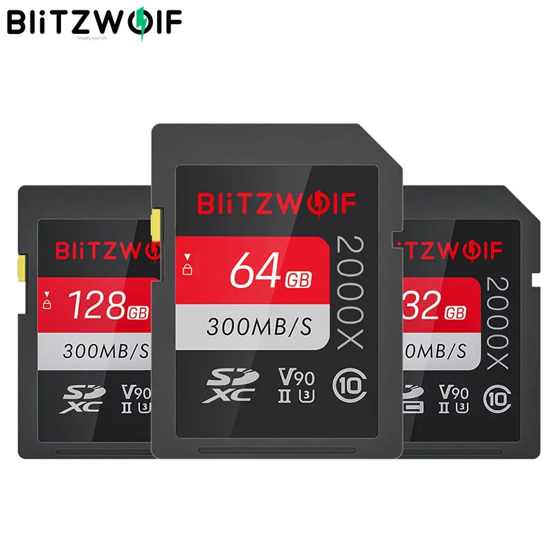 BlitzWolf BW SDC1 UHS II SD слот для карт памяти U3 C10 V90 32GB 64GB 128GB жесткий диск хранения