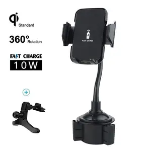 wireless fast car charger mount adjustable gooseneck cup holder cellphone cradle phone for cell mobile smartphone mounts holde free global shipping