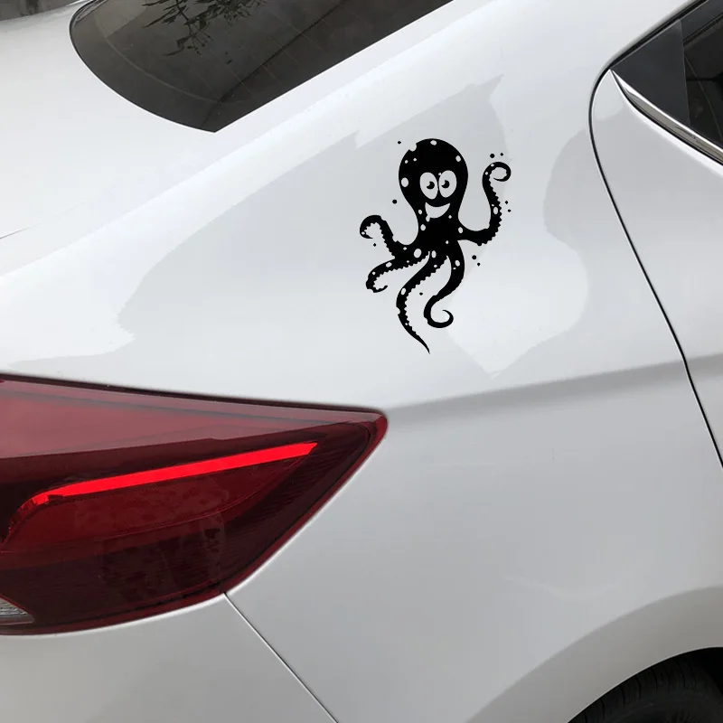 YJZT 16M*11.3CM Beautiful And Lovely Octopus Children Decorating Family Car Personality Decals Black/Silver C30-0248 | Автомобили и