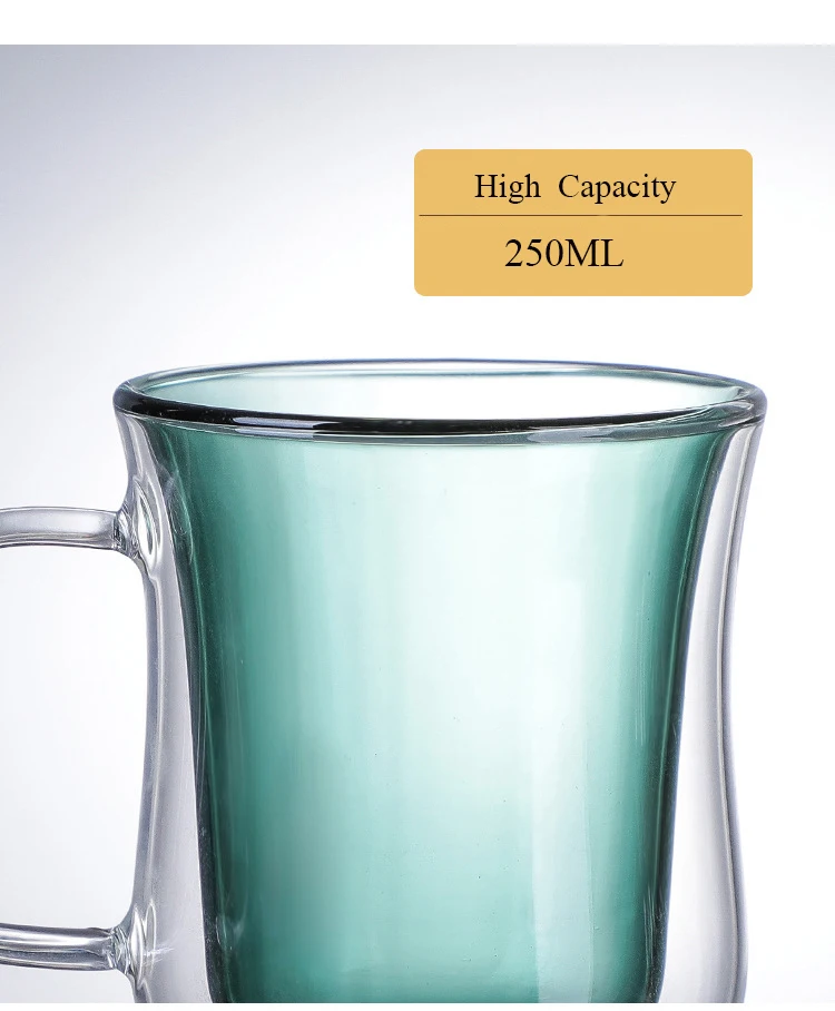 

Double Wall Heat-resistant Coffee Mugs Glass Insulated Milk Tea Cups Glass Mugs With Handle Drink